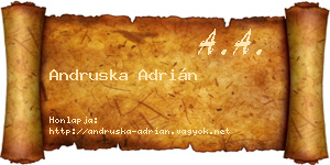 Andruska Adrián névjegykártya