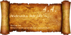 Andruska Adrián névjegykártya